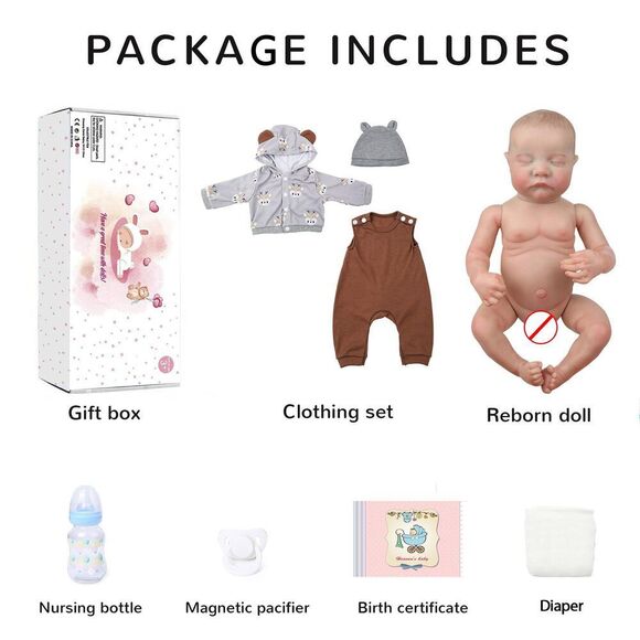 Wooroy Reborn Baby Dolls Boy - 18 Inch Anatomically Correct Doll Realistic Newb - Picture 6 of 6